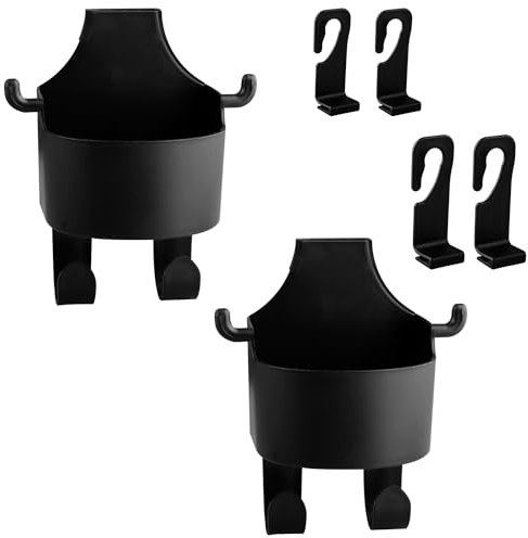 Thyonta 2 PCS Car Cup Holders - Seat Cup Holder Hook丨2 in 1 Car Bag Hook Backseat Cup Holder for Car Seat Back