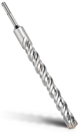 MOXPIFY SDS Plus Foret 30 x 310 mm, avec 4 taillants en carbure et double vis, pour perceuse à percussion, pour béton, pierre, pierre naturelle