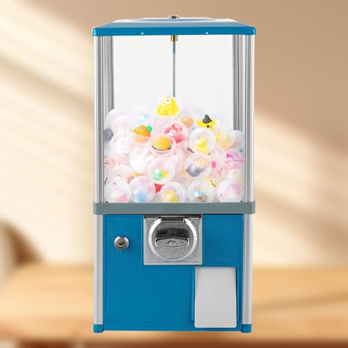 Distributeur automatique à pièces, grande machine à bonbons et boules de gomme, machine à bonbons à pièces, machine à capsules automatique pour magasins de détail, pour jouets à capsules(Blue,1 EUR/On