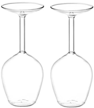 JANZU 14Fl Oz copa de cóctel boca abajo Copa de vino Diversión Copa de Vino Invertida 2 Piezas