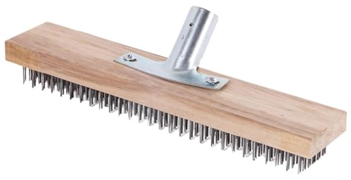 Brosse À Balai Métallique | 30 Cm Balai À Poils Durs | De Sol Portable en Acier De | Balayage Rue Jardin Poils Durs Brosse À Gratter Râteau À Feuilles | Brosse Rigide De avec Manche en Bois