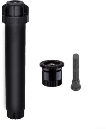 Sistema di irrigazione a scomparsa, regolabile a 360°, testa popup interrata con ugello per irrigazione efficiente del giardino (nero)