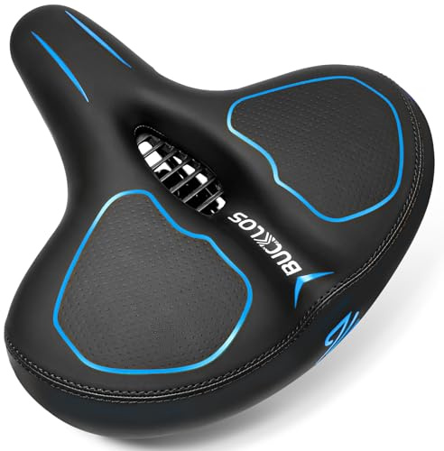 AEYINO Oversized Bike Seat,Comfortable Wide Bicycle Saddle for Women Men with Waterproof Soft Replacement Cushion for MTB,Peloton,Mountain,City,Road,Exercise