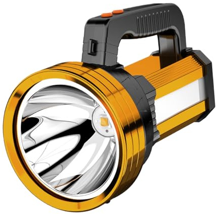 Rechargeable Flashlights, Portable Searchlight, Ultra-Bright LED Torch, Long-Lasting Battery Spotlight, Ideal for Construction, Hiking, Hunting, Garage, Fishing, Travel and Outdoor Use