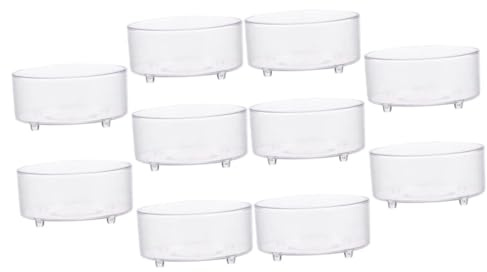 TEHAUX 10pcs Reptile Water Bowl Acrylic Feeding Dish for Tortoise Lizards Corn Snakes Easy to Clean Multipurpose Water Dish for Small Reptiles