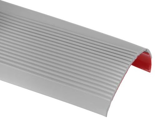 QUARKZMAN 2 Metro Perfil Para Escaleras De Vinilo Antideslizante Autoadhesivo Protector De Borde Para Escalones Impermeable Revestimiento Para Escaleras Para Suelos(7.6 cm x 3.5 cm Gris)