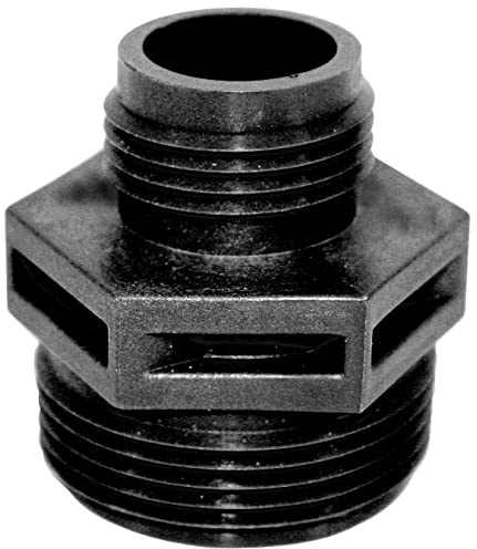 Little Giant 599025 1-1/4-inch MNPT x 3/4-inch Male GHT Garden Hose Adapter for Utility, Pond, or Hydroponic Pumps with 1-1/4-inch FNPT discharge, Black