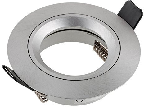 SEBSON Einbaustrahler rund Alu gebürstet, Einbaurahmen Lochdurchmesser 65mm, Decken Spot inkl. GU10 Fassung für LED/Halogen