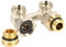 Doppel-Hahnblock Winkelform mit EK (Eurokonusanschluss), [3/4EK-3/4''AG] Adapter auf 1/2AG beiliegend