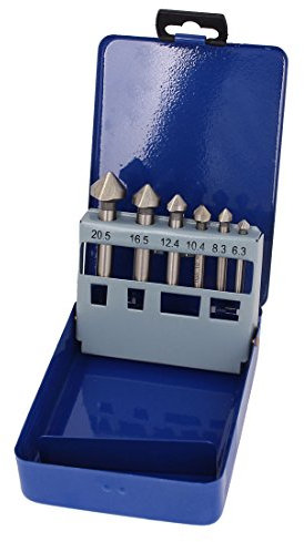 Aexit 6 pezzi 6 dimensioni Fresa per smusso HSS da 90 gradi Fresa per smussare ID: 722209