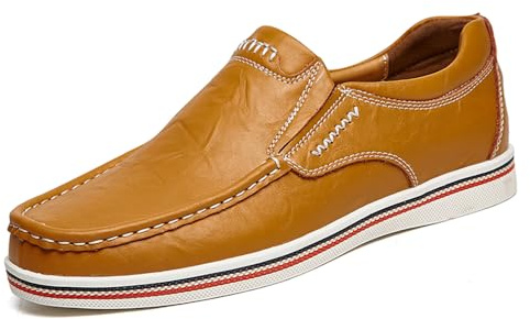 Mocasines de Conducción Casual para Hombres Brogue Negocios Calzado Cómodo Mocasín Deportivo Caminar Ligero（Marrón,44 EU