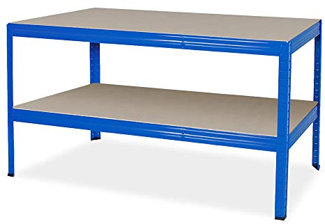BRB Packtisch/Werkbank, BxTxH 1500 x 600 x 900 mm, Tragkraft 350 kg/Boden, blau