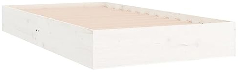 vidaXL Massivholzbett Einzelbett Bettgestell Bettrahmen Lattenrost Schlafzimmerbett Bett Holzbett Schlafzimmermöbel Weiß 100x200cm