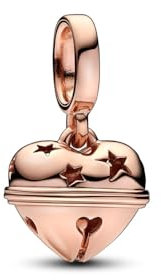 PANDORA Festliche Glocke Charm-Anhänger aus rosévergoldeten Metalllegierung Moments Collection, kompatibel Moments Armbändern, 782376C00