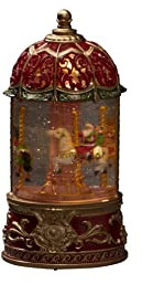 Konstsmide Palla di neve a LED, decorazione natalizia, giostra rotante, riempita d'acqua, con timer di 5 ore, funzionamento a batteria e USB, per interni, 3 x AA 1,5 V (non incluse)