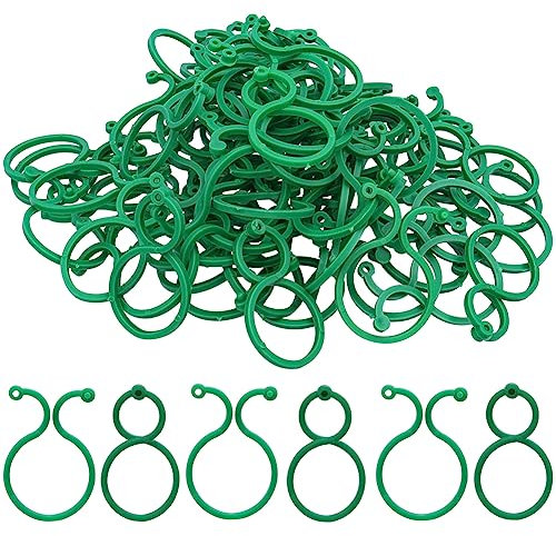 Bestgle 200 Stück Gartenpflanzen-Clips, Pflanzenstütz-Clips, Twisty Pflanzenringe zur Sicherung von Pflanzen (4 cm x 2,7 cm)