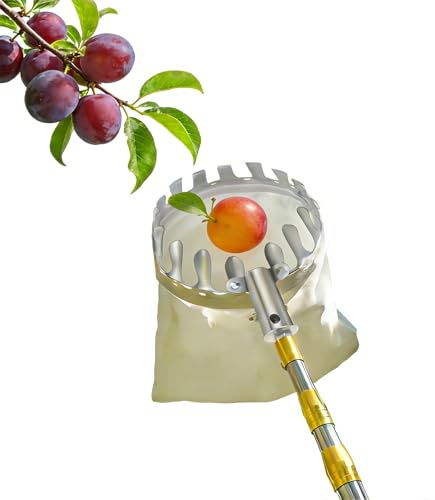 Obstpflücker Mit Teleskopstiel Kirschen Picking Tools Apfelpflücker 2M/4M/6M Erntehelfer Obstsammler Pflaumenpflücker Für Früchte Von Hochgelegenen Orten Pflücken(2m(6.6ft))