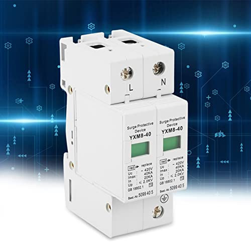 Dispositif de Protection Contre Les Surtensions Basse Tension 2p, 40kA, Neuf et de Haute qualité, Performances Stables, Facile à Installer, adapté pour DC 420 V, Protège Le