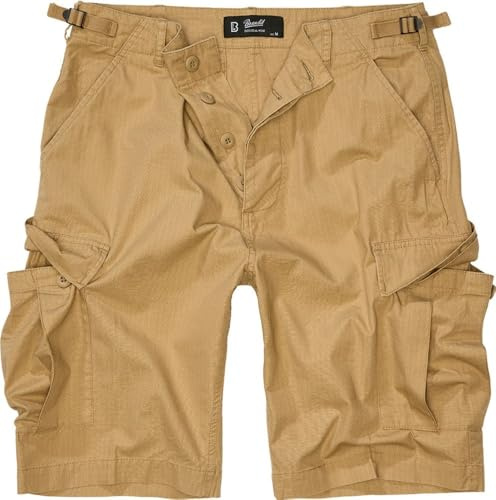 Brandit Herren-BDU-Ripstop-Cargoshorts, Baumwollshorts mit mehreren Taschen,Shorts im Militärstil,leichte Arbeitsshorts,verstellbare Schnallen am Bund,ideal zum Wandern & für Outdoor-Aktivitäten,K-4XL