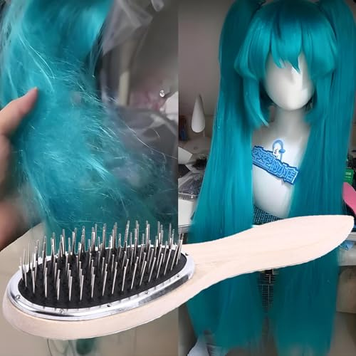 Cepillo de peluca profesional para peluca Peine de acero antiestático para extensiones de cabello sintético enredadas
