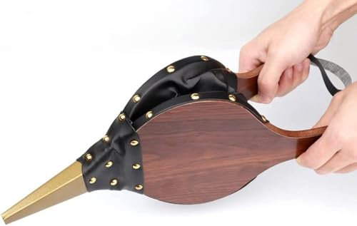 Roysmart Blasebalg für Kamin und Grill, 30.5 * 12.5cm Klein Grillgebläse Handblasebalg Luftgebläse Aus Holz, Kunststoffbalg für Grill Feuer Blasebalg Outdoor Kochen