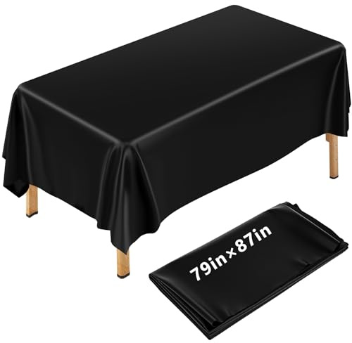 CroBlissful 87 x 79 Inch Wax Mat Reusable Wax Pad for Esthetician Bed Waterproof PVC Massage Bed Cover Oilproof Waxing Massage Table Sheet for Spa Tattoo Beauty Grafting (Black)