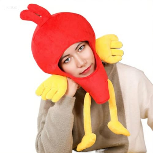 Cappello da pollo, divertente cappello a forma di animale per bambini, morbido copricapo per cosplay, feste, per bambini, scuola, carnevale, Natale, per foto da uomo