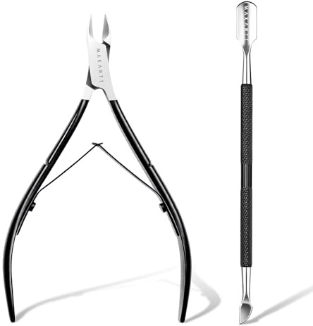 Makartt Cuticle Cutter with Pusher and Nipper - Cuticle Remover Tool Set, Professional Stainless Steel Trimmer Clipper for Fingernails and Toenails Manicure Pedicure Tool