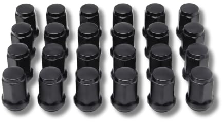 24 Tuercas de rueda NEGRAS M12 x 1.25 Vaso 19mm compatible con Nissan Patrol y otras marcas