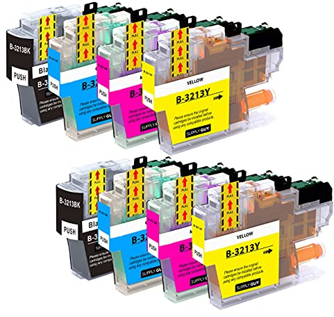 Supply Guy LC-3213 Bläckpatroner kompatibla med Brother LC-3213VAL LC-3211 för DCP-J572DW DCP-J772DW DCP-J774DW MFC-J497DW MFC-J491DW MFC-J890DW Multipack 8 patroner