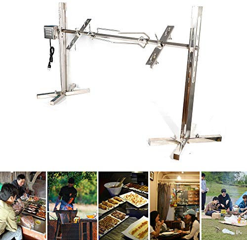 DIFU - Pincho para barbacoa con motor de 15 W, de acero inoxidable, 30 kg, pincho giratorio de 21 pulgadas, para asador giratorio