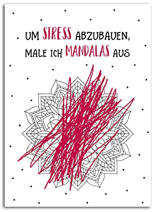 Postkarte Anti Stress MANDALAS Motivationskarte lustig Sprüche Postkarte lustig