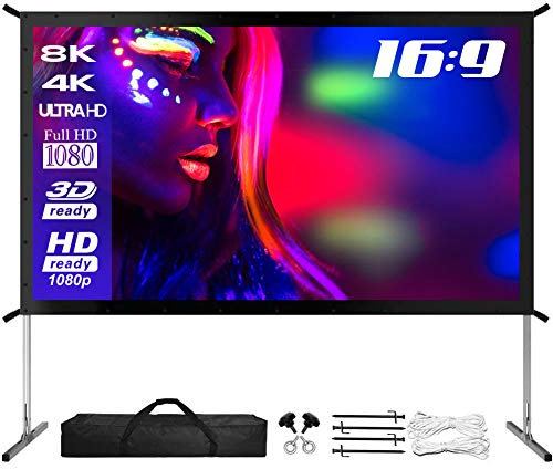 ESMART Professional MIMOBI Faltrahmen-Beamer-Leinwand [Größenauswahl] 300 x 168 cm (135) 16:9 | Heimkino Beamer Projektionsleinwand Outdoor Aluminium Rahmen Leinwand LCD LED