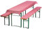 DILUMA | Bierbankauflagen Set Karo Rot | 1x Tischdecke 240x70 cm für 220x50 cm Biertische und 2X gepolsterte Bierbankauflage 220x25 cm | Auflagen Set für Bierzeltgarnitur | Gepolstert, ÖkoTex100
