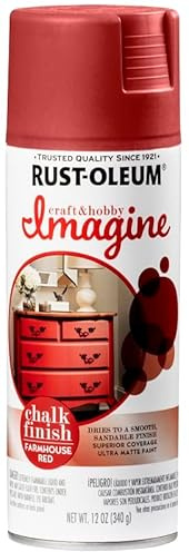 Rust-Oleum Imagine Craft & Hobby Chalk Finish Spray Paint Farmhouse Red, 12 oz.