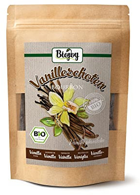 Biojoy Gousses de Vanille Bourbon de Madagascar BIO (20 morceaux), Bourbon Vanille 13-15 cm