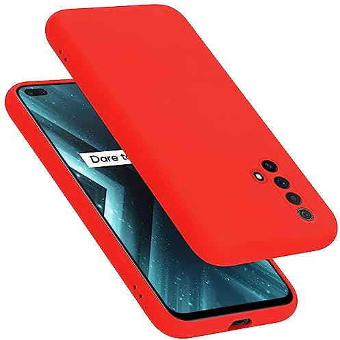 Cadorabo Funda de Silicona Compatible con Realme X3 / X3 SuperZoom / X50 5G, Funda Protectora de Cuerpo Completo para X3 / X3 SuperZoom / X50 5G- Resistente a arañazos fundade TPU - Liquid Rojo