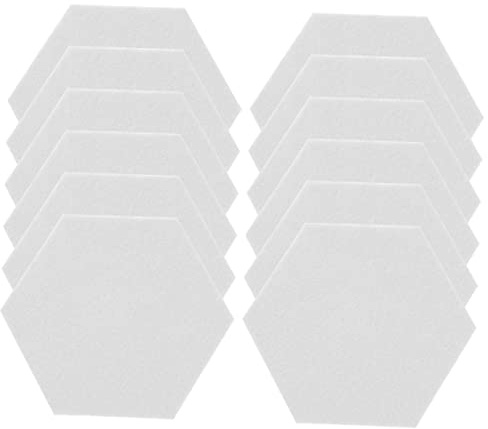 YARNOW 12pcs Large Hexagon Acoustic Wall Panels Self Adhesive Sound Insulation Boards Lightweight Impact Resistant Memo Boards for Home Office Studio Walls
