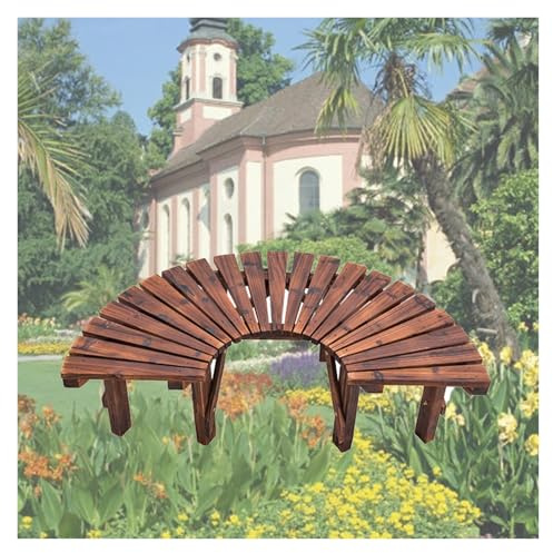 Générique Banc d'arbre Incurvé Semi-Circulaire Enveloppant, Siège en Bois for Cour, Patio, Terrasse, Pelouse, Jardin, Piscine, Parc