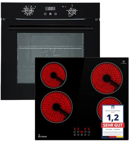 KKT KOLBE conjunto de encastre independiente | horno empotrable 60 cm BO7005FB | placa de cocción 59 cm CH5900RL | grill | aire caliente | AirFry | función pizza | bloqueo infantil | SET7005FBCH5900RL