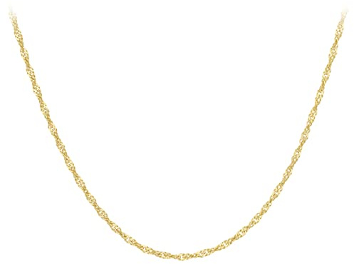 CARISSIMA Unisex 18 ct Oro Giallo Twist Curb Chain di Lunghezza 41 cm/16 pollici