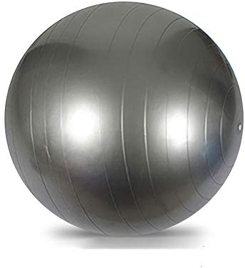 CUTIECLUB Chiatai Ballon d'exercice, Support de Balle de Gymnastique avec Balle d'accouchement à Pompe Rapide pour Yoga Pilates Fitness Grossesse Gris 65cm