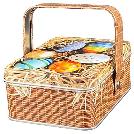 MediMuc Osterkorb - Mini Dose, Bonbondose, Geschenkdose, Osterdose braun, Sammlerdose - Maße: (Länge x Breite x Höhe): 10,3 x 7,5 x 4,0cm