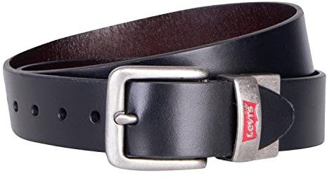Levi's Kids Unisex Lan Vendbart læderbælte 9a6896 Belt, Schwarz, L EU