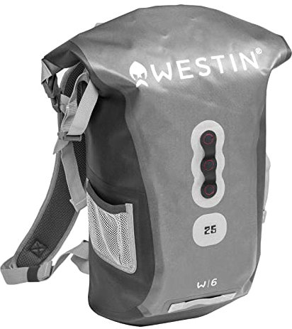 Westin W6 Roll-Top Backpack 25L 50x25x20cm - Angelrucksack für Spinnangler, Kunstköderrucksack zum Spinnfischen, Angeltasche zum Raubfischangeln