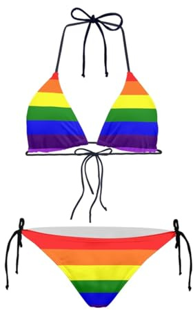JEOCODY Conjunto de bikini halter de cintura alta para mujer, traje de baño de dos piezas, conjunto de bikini triangular