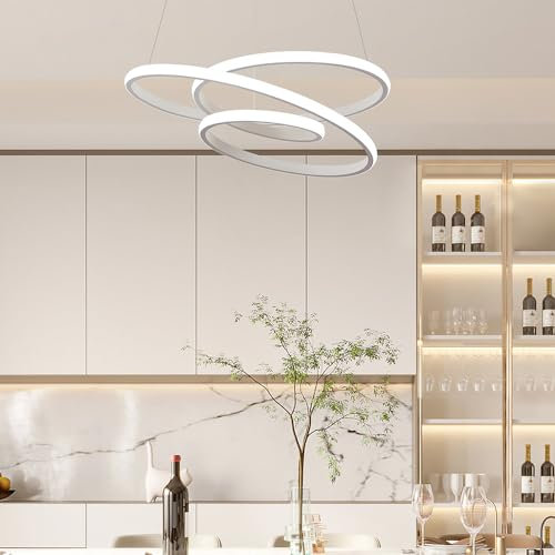 STARRYOL Lampada a Sospensione a LED, Lampadario Circolare da Ristorante, Lampada da Soffitto dal Design Irregolare Minimalista per Camera da Letto, Soggiorno - Luce Bianca da 68 Watt