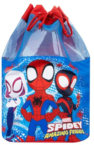 Marvel Spidey And His Amazing Friends Boys Swimming Bag | Spiderman Swim Bag | Boys Drawstring Bags | Blue One Size