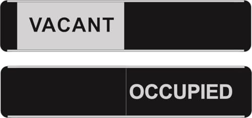 SECO VACCANT/OCCUPIED Sliding Door Sign for Meeting Rooms - 255 x 52mm - Aluminium & PVC
