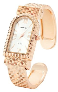 Spangenuhr Damen - Römische Anmut Damenuhr Rosegold | Damen Uhr | Damenuhr | Uhr Damen | Uhren Damen | Damen Armbanduhr | Armbanduhren für Damen | Uhr Rosegold Damen | Frauen Uhren (Roségold-Weiß)